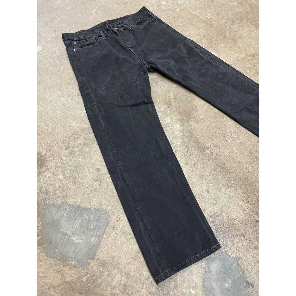 Levis 505 Jeans Mens 38x32 Black‎ Denim Straight Leg Zip Fly PC9 00505-0260